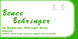 bence behringer business card